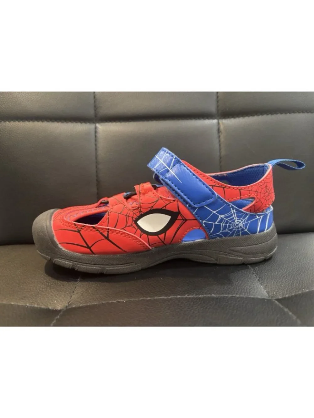 Marvel Spiderman Boy's Red &Blue Hook & Loop Light Up Sandal Shoes Size 13